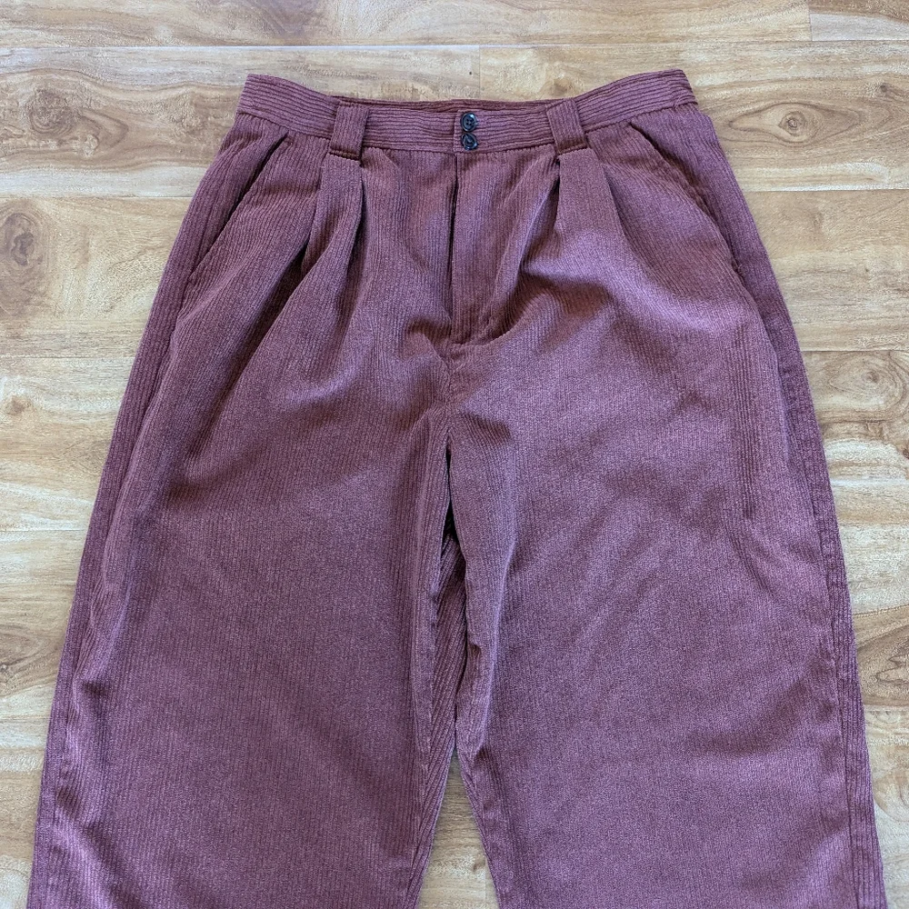 Madewell Corduroy High-Rise Tapered Pants Size 10 Dusty Redwood - Picture 5 of 15